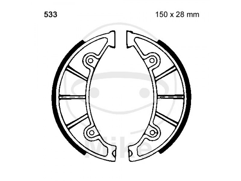 Brake shoe set EBC Y533 inclusiv arcurile