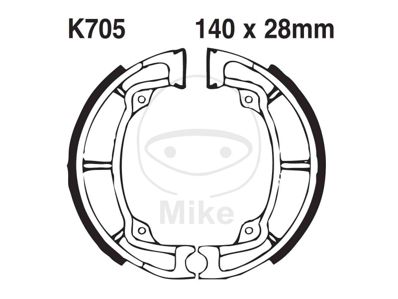Brake shoe set EBC K705 inclusiv arcurile
