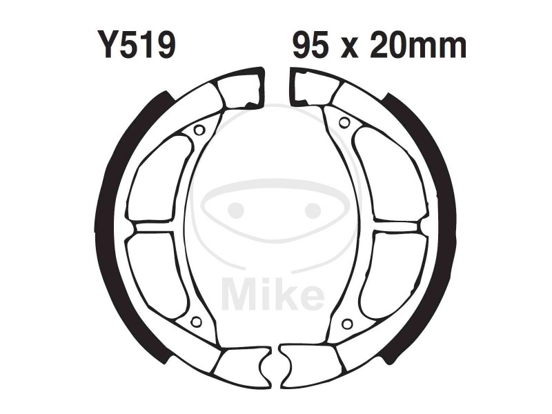 Brake shoe set EBC Y519 inclusiv arcurile