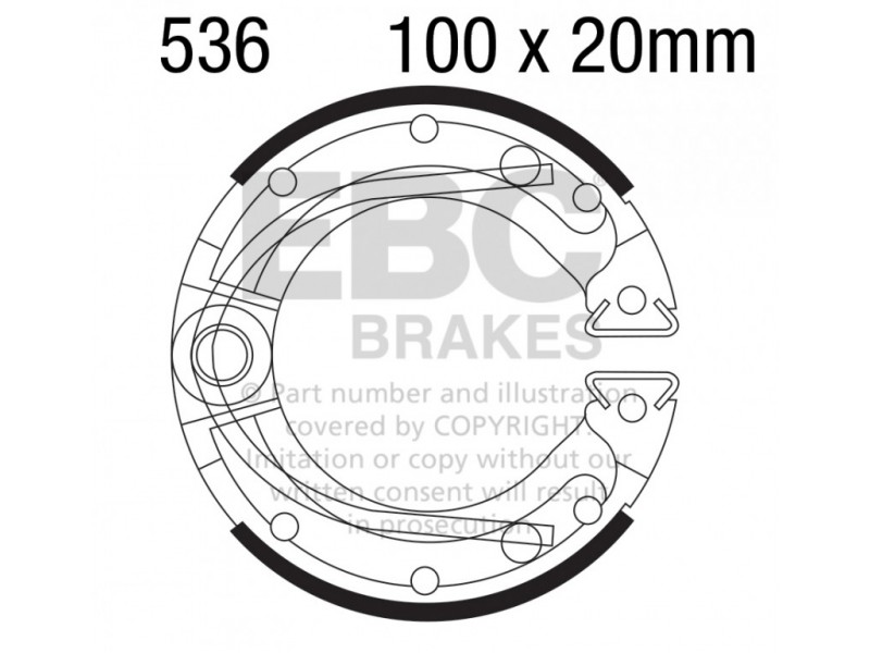 Brake shoe set EBC Y536 inclusiv arcurile Brake shoe set EBC Y536 inclusiv arcurile
