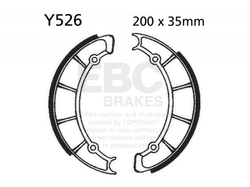 Brake shoe set EBC Y526 inclusiv arcurile
