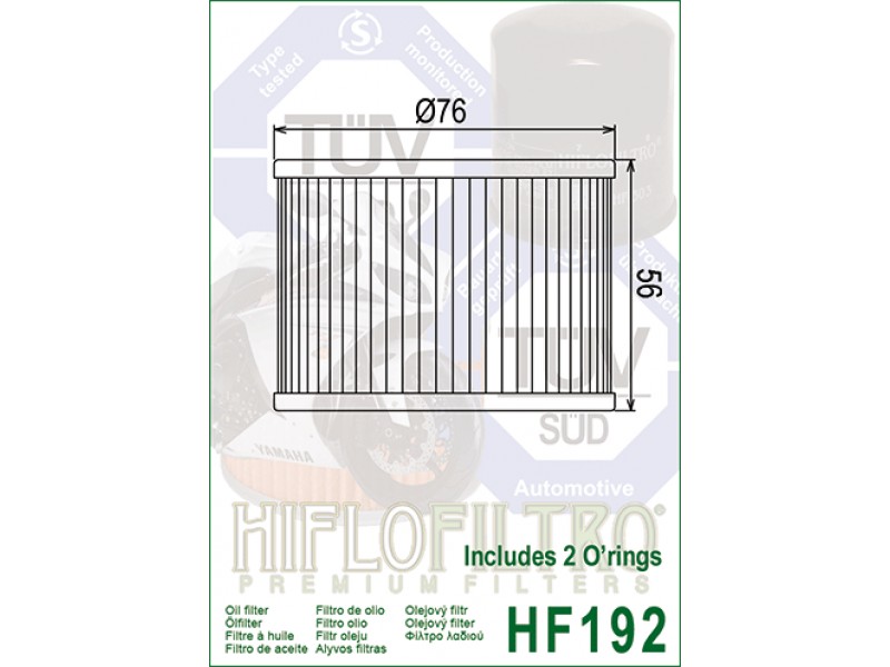 Filtru de ulei HIFLOFILTRO HF192 Filtru de ulei HIFLOFILTRO HF192