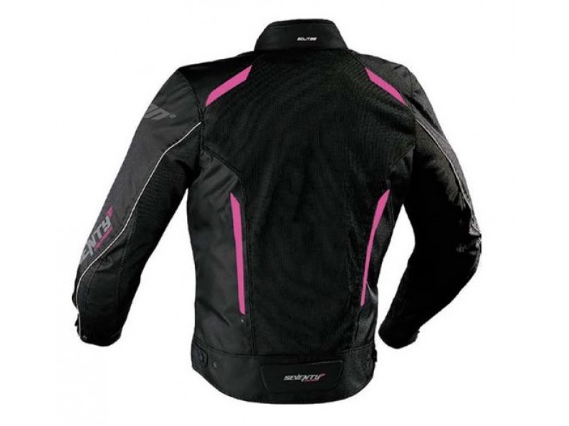 Geaca (jacheta) motociclete femei Touring vara Seventy model SD-JT36 culoare: negru/roz Geaca (jacheta) motociclete femei Touring vara Seventy model SD-JT36 culoare: negru/roz