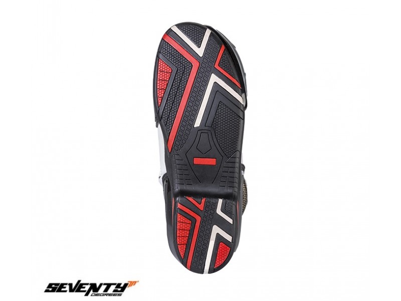 Ghete (cizme) moto Racing Unisex Seventy model SD-BR1 culoare: alb/rosu