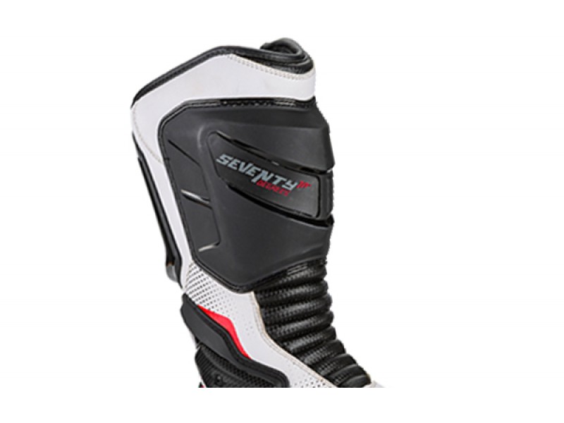 Ghete (cizme) moto Racing Unisex Seventy model SD-BR1 culoare: alb/rosu