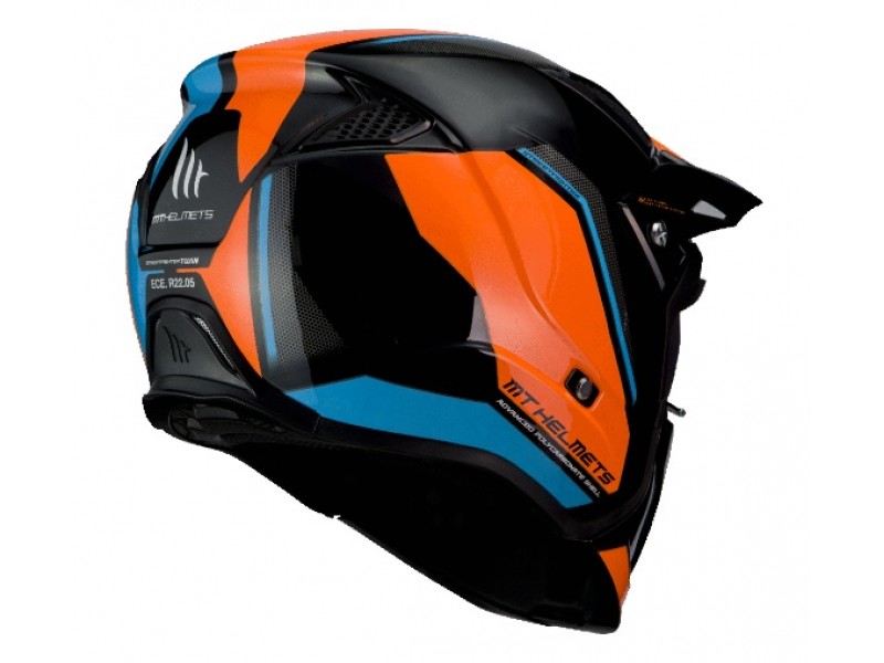 Casca MT Streetfighter SV Twin A4 negru/albastru/portocaliu fluor lucios (ochelari soare integrati) - masca (protectie) barbie si cozoroc detasabile Casca MT Streetfighter SV Twin A4 negru/albastru/portocaliu fluor lucios (ochelari soare integrati) - masca (protectie) barbie si cozoroc detasabile