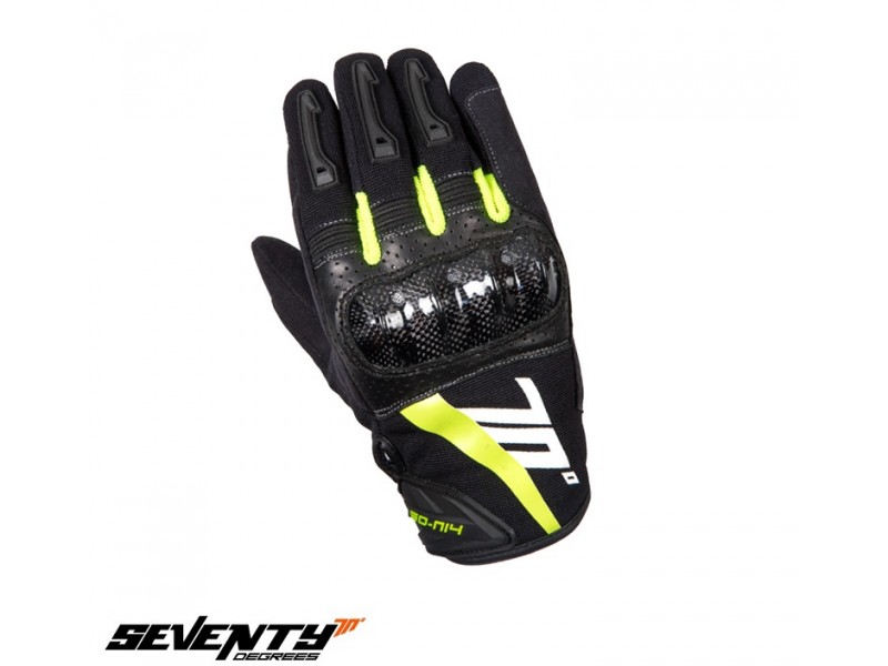 Manusi barbati Racing/Naked vara Seventy model SD-N14 negru/galben - degete tactile