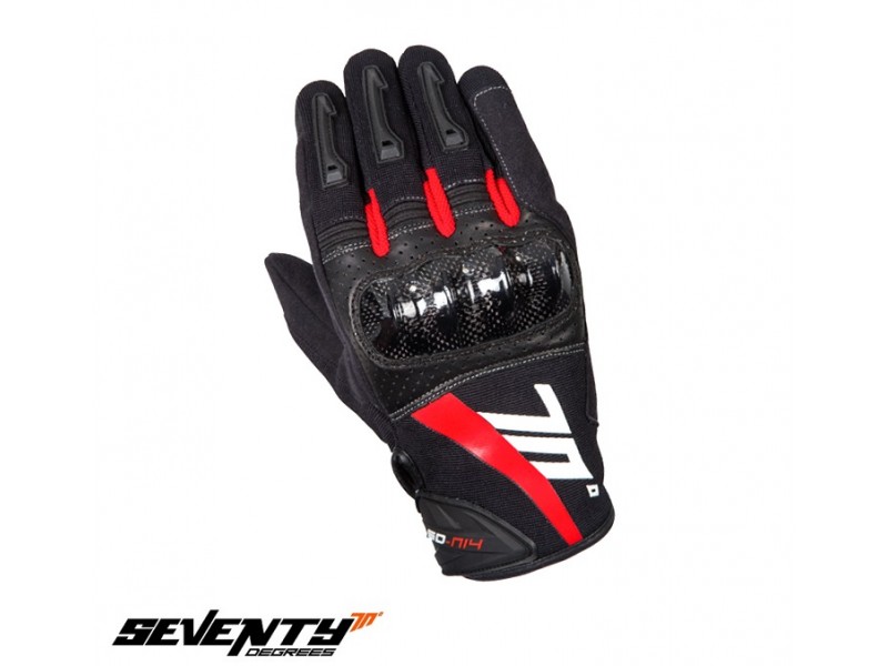 Manusi barbati Racing/Naked vara Seventy model SD-N14 negru/rosu - degete tactile